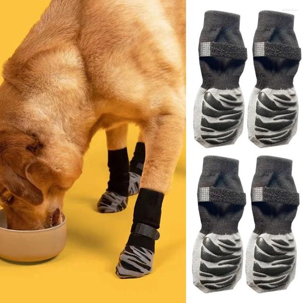 Köpek giyim 4pcs/set evcil hayvan ayakkabıları antiskid köpek chihuahua yürüyüş botları kış sıcak pamuk kedi çorap aksesuarları