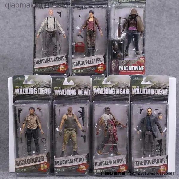 Figure giocattolo d'azione AMC TV Drama Walking Dead Abraham Ford Bungee Jumping Walker Rick Grimes Governor Michoan PVC Action Character Model Toy 7 Style