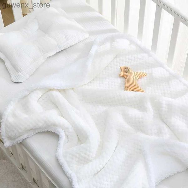 Cobertores panos de bebê cobertores de bebê recém -nascido Térmico Bobertor de lã de lã de inverno Conjunto de cama de algodão de algodão
