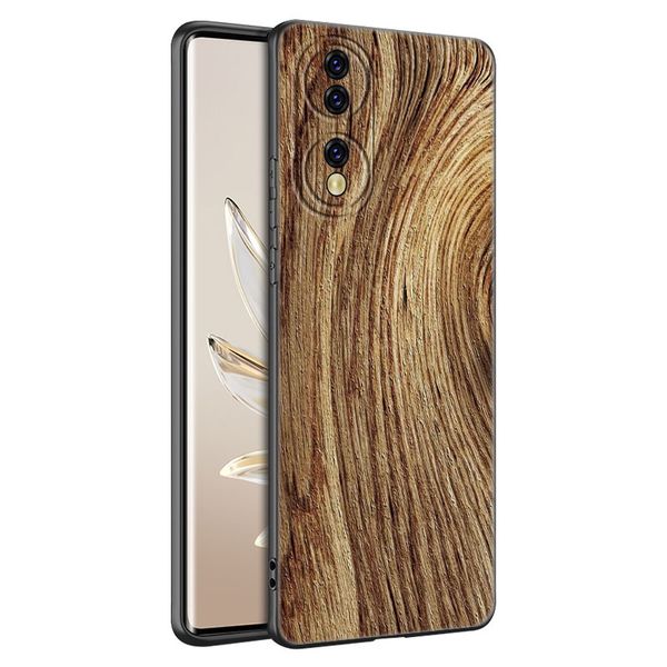 Custodia per telefono in legno intagliato per onore Magic 4 20 50 Lite 60 SE 30 70 80 PRO PLUS 20E 20I 30I 20S 30S Cover nero morbido