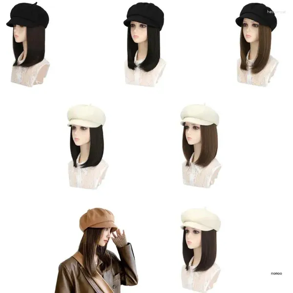 Berets Fashion Baseball Natural Long gerade Haare achteckiger Hut Winter