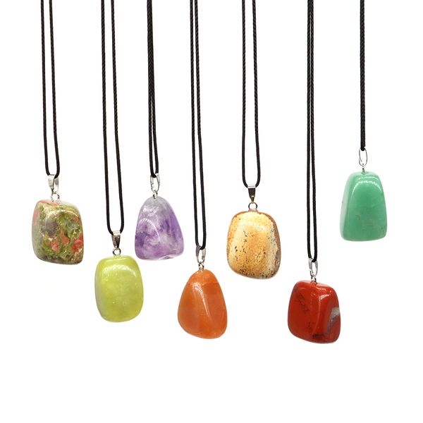 5pcs/set Irregolare Natural Stone Stronced Pendente Ametista Reiki Cristalli di guarigione Gioielli gemme che producono una collana Wholesale all'ingrosso