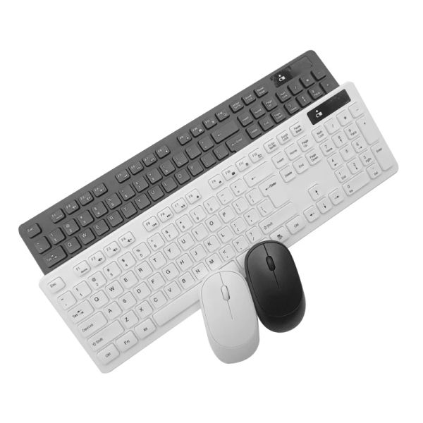 O teclado sem fio e o mouse Conjunto de Multilanguage Russian, Hebraico, Tailandês Tailandês Teclado do Escritório Arábico