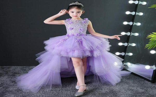 Girl039s kleider 2021 long transparierende Kinder Festzug Abendkleider Applikationen Spitzen Ballkleid Blumenmädchen für Hochzeiten Erstes Communio6381973