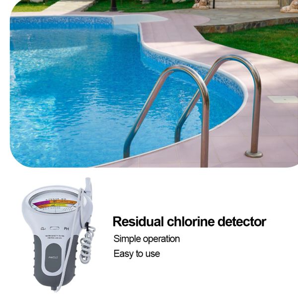 Dispositivo de teste de qualidade da água PH Profissional PH Cloro CL2 Testador de medidores para piscina de piscina de piscina