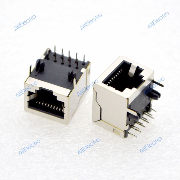 10pcs RJ48 Network Connector 10p10c mit Abschirm -Socket 10 Core Copper Shell Female Jack PCB Spezialzweck