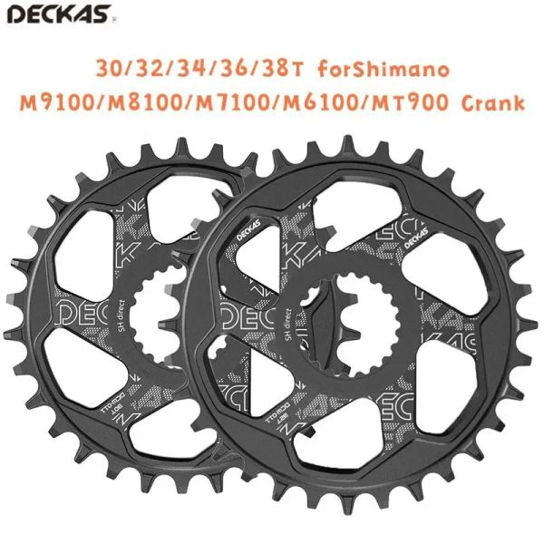 Deckas Bike Mount Mount Chainring CNC usinada 30/32/34/36/38T Forshimano M9100/M8100/M7100/M6100/MT900 peças de bicicleta de manivela
