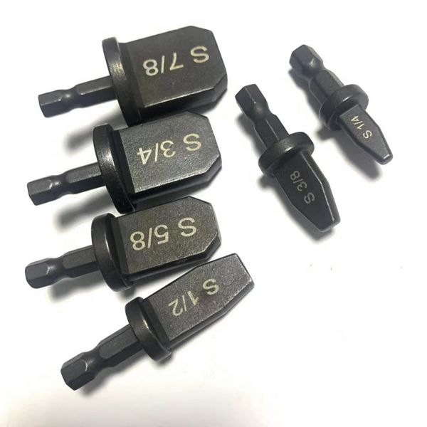 6pcs/conjunto de ar-condicionado Tubo de cobre expansor Expander Tubo de tubulação Encursão elétrica Reamer forjando a ferramenta de remancos de ferramenta de bits ALU ALU