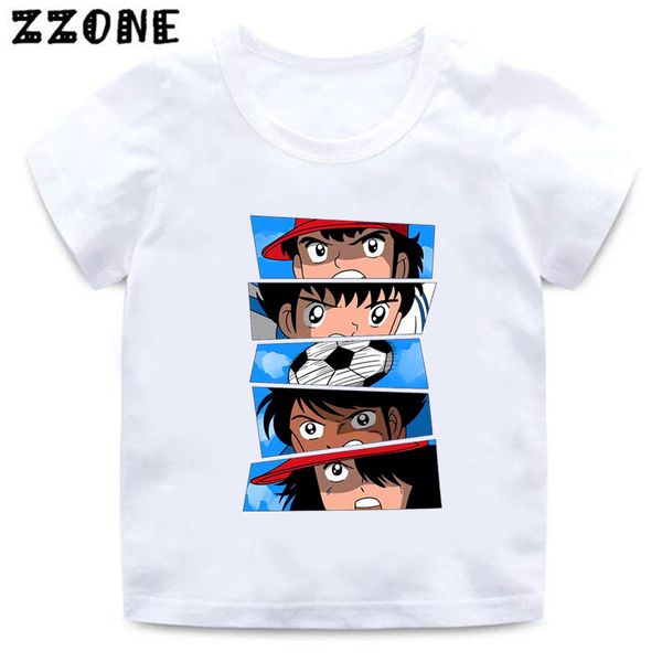 Capitão de anime Tsubasa le petit jogador de futebol impressão infantil camisetas engraçadas roupas meninas roupas meninos de meninos de verão tops, ooo2309