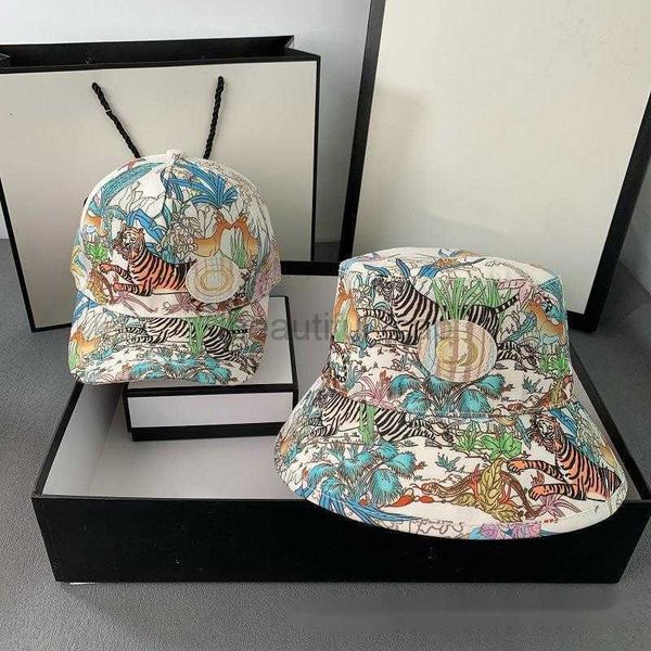 Дизайнерские шляпы с шляпами Brim Bucket Hats Высококачественная правильная версия Официальная версия веб -сайта Tiger Summer Sunshade Sunscreen Baseball Cap Fisherman