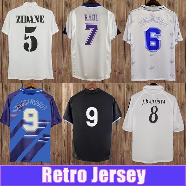 1986 2007 Raul See Seedf Zidane Mens Retro Soccer Maglie R.Carlos Alonso Kaka 'Sergio Ramos a casa 3a camicie da calcio bianco