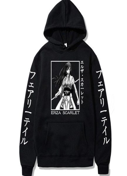 MEN039S Hoodies Sweatshirts Anime Fairy Heckdruck Hoodie Loog Sleeve Erza Scharlachrote Streewear Pullover Sweatshirt4011038