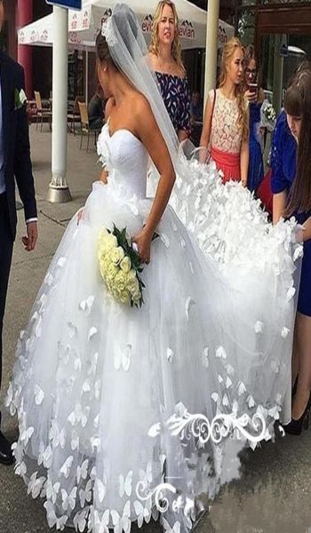 2020 Vestidos de noiva de noivas longas elegantes Vestidos de noiva 3d Princesa Tulle Lace Sweetheart Neck Vestidos de noiva Custom Plus Size6446751