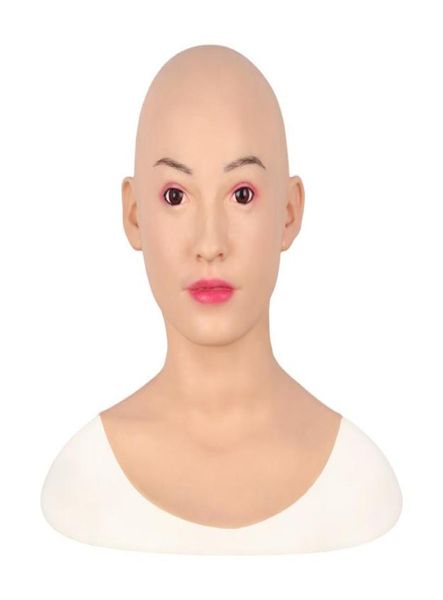 Viso umano artificiale Face al seno silicone realistico forma incrociata trasfigurazione transgender riparazione silicone di Halloween maschera f2765860