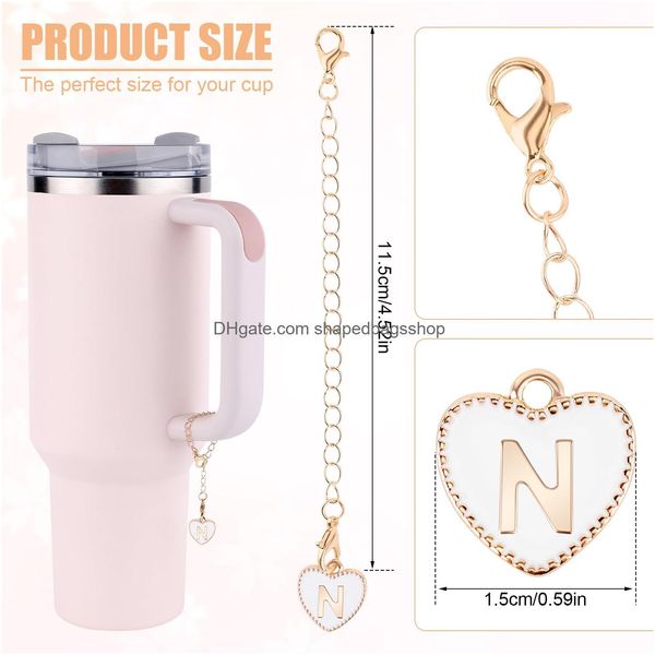 P keychains lettera di fascino accessori per tazza alfabeto a ciondolo nome personalizzato ID decorazioni iniziali manico il tumbler a catena dro otdc9