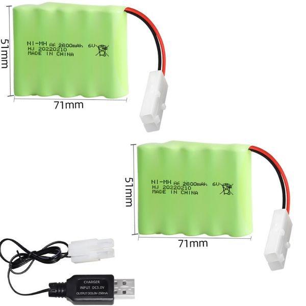 6V 2800mAH NIMH AA Pil SM/JST/Tamiya/6V USB R/C Oyuncaklar için Dublör Arabaları R/C Kamyon R/C Tekne R/C Tekne R/C Tank Uzaktan Kontrollü Araç