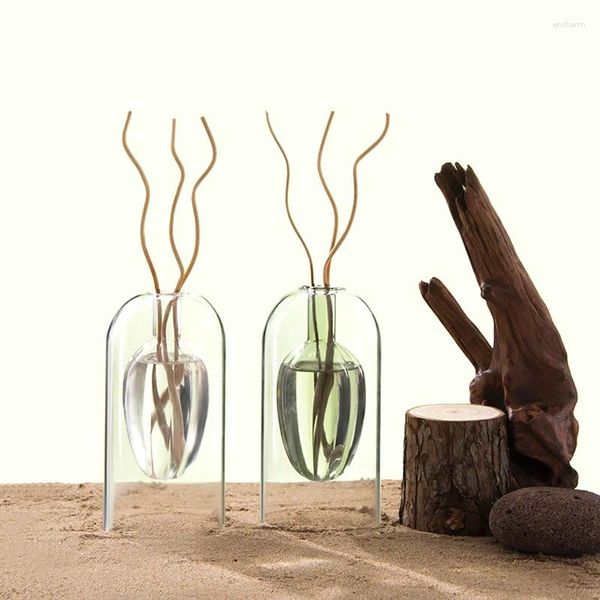 Vazolar Çift Katmanlı Cam Aroma Difüzör Şişesi Yaratıcı Avrupa Stil Çiçek Vazo Ev Dekoru Şeffaf