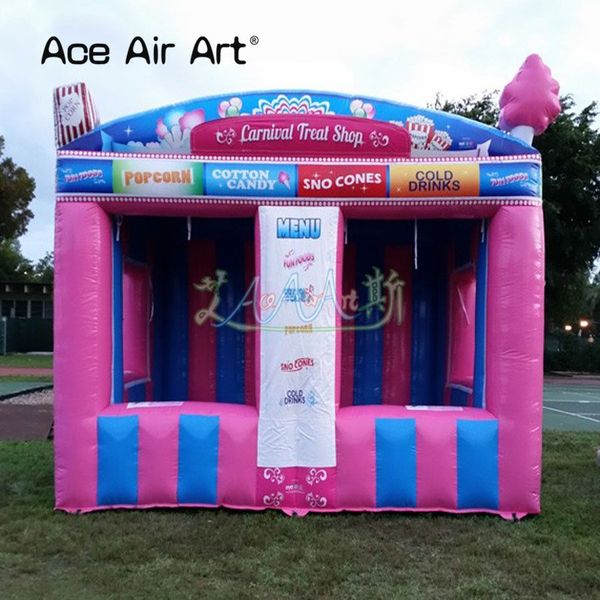 6ml x 4mw x 3,5mh (20x13.2x11,5ft) Novo Projeto de concessão inflável projetada Treat Kiosk Tent com duas barracas para algodão doce/bebida gelada no carnaval do Dia Infantil