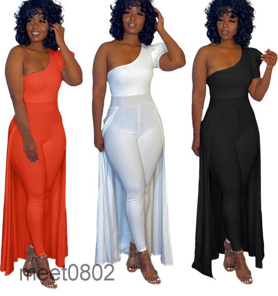 2021 Mode neue Frauen039s eleganter Jumpsuit Abendkleider Kurzarm Hosenanzug Prom Partykleider mit Cape 2021 Ein SHATE1616248