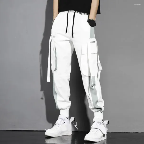 Herrenhosen Klassiker Streetwear Casual Männer Bänder Harem joggen männliche schlanke Fit Spring Fracht Multi-Pockets Frauenhosen Hosen