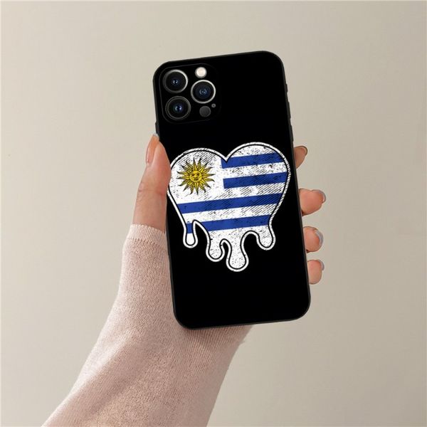 Caixa de telefone da bandeira nacional do Uruguai para iPhone 12Promax 11 13 14 Pro xs max mini xr x 7 8 6s mais cobertura de fundos