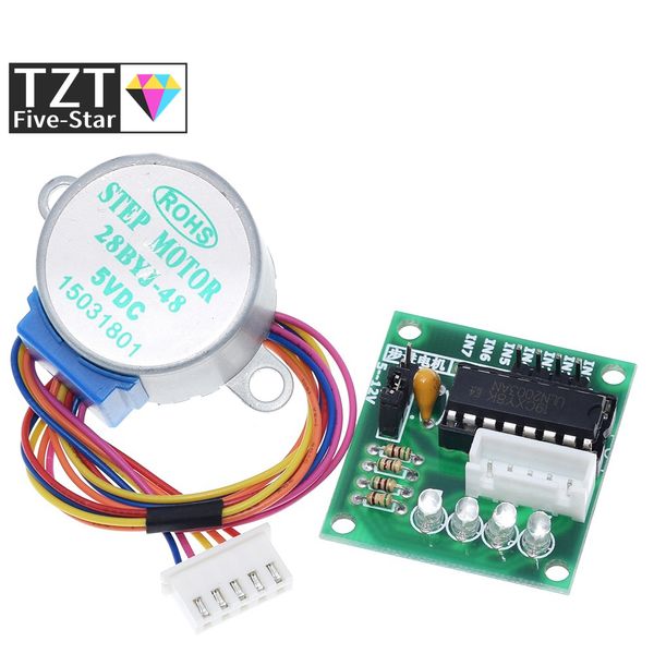 TZT 1LOTS 28BYJ-48-5V MOTOR DE EPREPPER 4 FASE + Placa de motorista Uln2003 para Arduino 1 x Motor de Stepper + 1x ULN2003 Placa de motorista