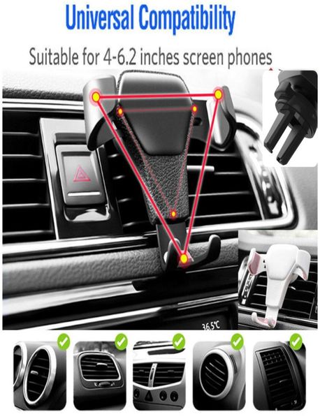 Portador de telefone celular ajustável universal Carreço de ventilação de ar ventre mount berk stand stand titis de navegador automático clipe cars bracke8399723