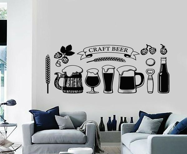 Craft Beer Vinyl Wandtastkontum Dekor Kitchern Glas Alkohol Alkohol Trinkbar