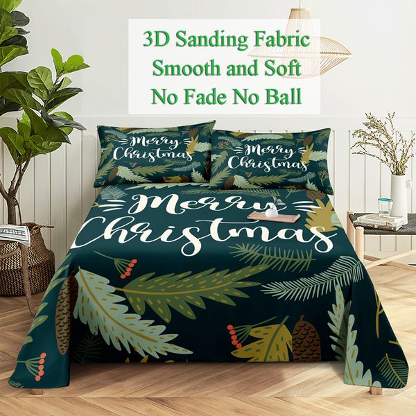 Foglio da letto set 240x220 albero di Natale con lettere di federa verde per letti matrimoniali singoli bambini lettini 3d per adulti twin texile full