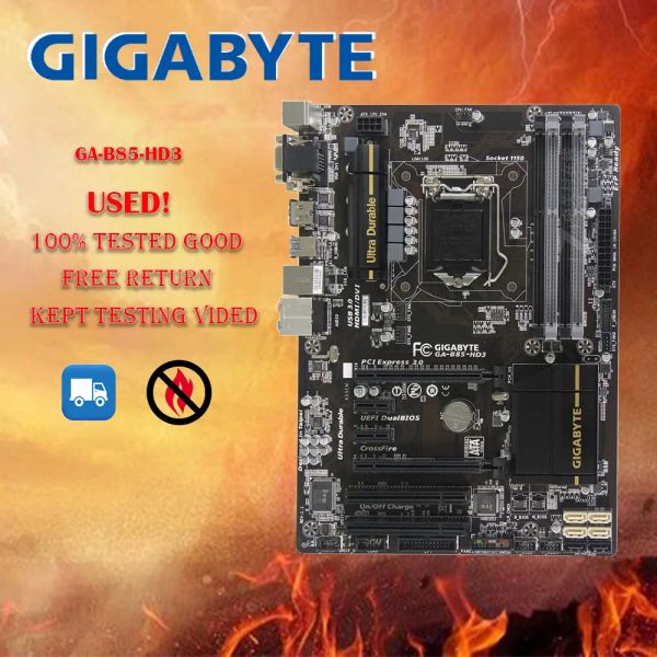 Motherboards gigabyte gab85hd3 lga 1150 ddr3 b85hd3 32gb para i3 i5 i7 22nm CPU Desktop Poupa de mesa -mãe