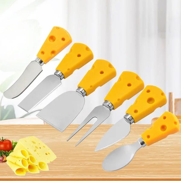 1 PC Käsemesser Besteck Holzgriff Stahl Edelstahl Butter Spatel Gabel Löffel Flachschaufel kreative Küchenkochwerkzeuge