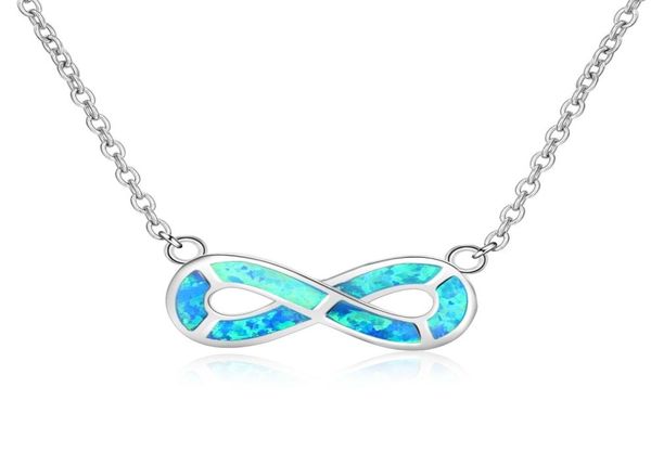 Mysterious Blue Fire Opal 8 Palavras Penas do anel Pingente 925 Colar de prata esterlina Charme feminino colar feminino Valentine Gift4822668