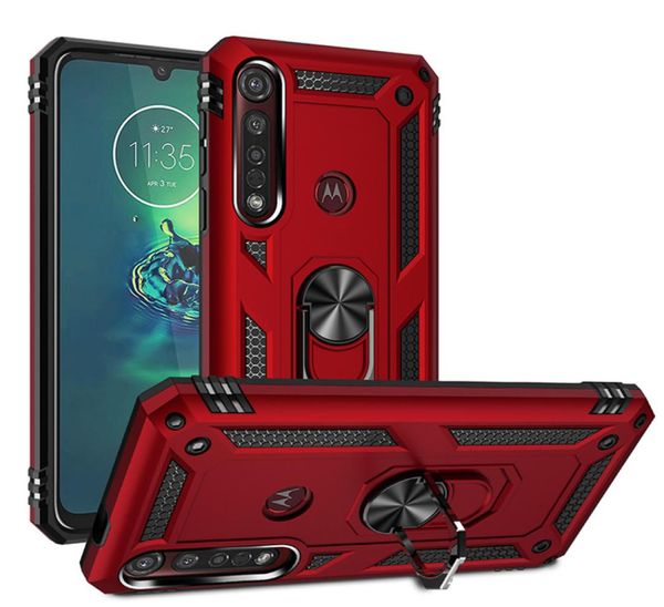 Per Motorola Moto G8 G7 Plus G6 G7 Play Case Stand Porta per le dita del supporto per il telefono Coperchio Armatura per moto One Macro Action Zoom E5 E6Plus P2454298