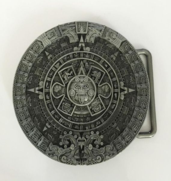 1 Stcs Round Aztec Calendar Schnalle Hebillas Cinturon Men039s Western Cowboy Metallgürtelschnalle FIT 4 cm Breite Gürtel4207376