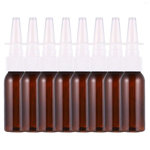 Bottiglie di conservazione bottiglia spray rotonda spray nasale piccolo spruzzatore a nebbia vuoto vetro marrone