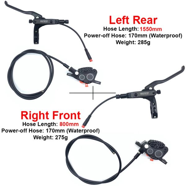 Elektrofahrrad-Stromversorgungshydraulikscheibenbremse 4 Kolben Bremssattel MTB E-Bike E Roller Bremsöldruck 800/1550 mm Schlauch