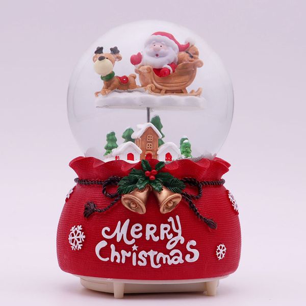 Новая рождественская музыкальная коробка украшения рождественская елка старик хрустальный бал Благословенный сумка творческий подарок снежный свет карусель