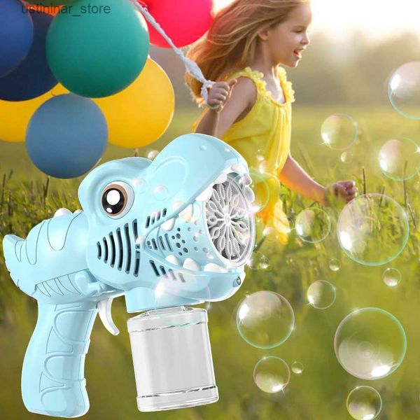 Sand Play Water Fun Dino Bubble Gun Automatic Bubbles Gun eingebaute wiederaufladbare Batterie Dinosaurier Bubble Machine Outdoor Spielzeug für Kinder L47