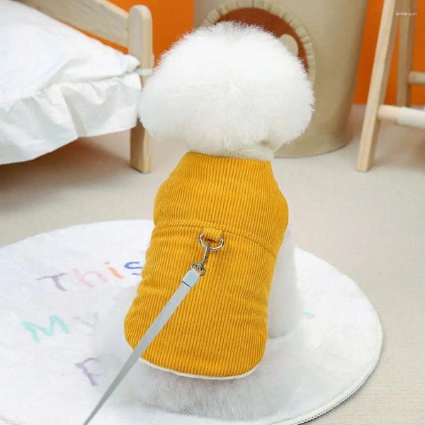 Собачья одежда Мягкая ткань для питомца удобная вельветовая куртка с застежкой для кольца