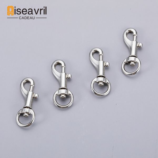 10pcs Metall Drehung Hummerverschluss Gürtelschnalle Schnapphaken für Hundeleine D Ring Schnalle Carabiner Haken Hardware Accessoire Zinklegierung