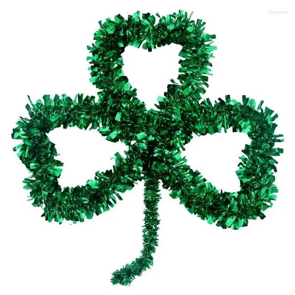 Party Dekoration Clover Türdekoration St. Patrick's Day Grüne Lametta Girlande zum Aufhängen von Shamrock Gold Metallic Irish