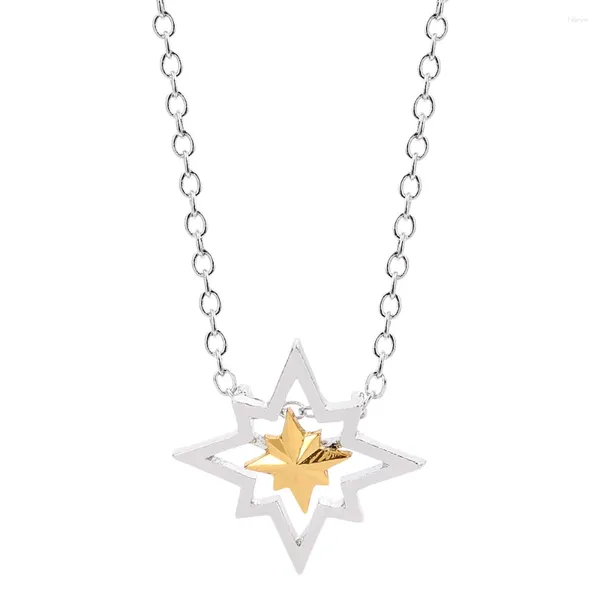 Ketten Pentagramm Halskette Sterling Silber Starfish Star Anhänger für Frauen Mode Hochzeit Engagement Schmuck