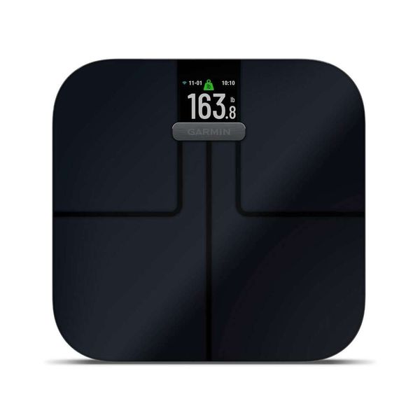 Garmin Index S2 Smart Scale: misurare il grasso corporeo, i muscoli, la massa ossea, l'acqua corporea % e più con connettività wireless-nero (010-02294-02)