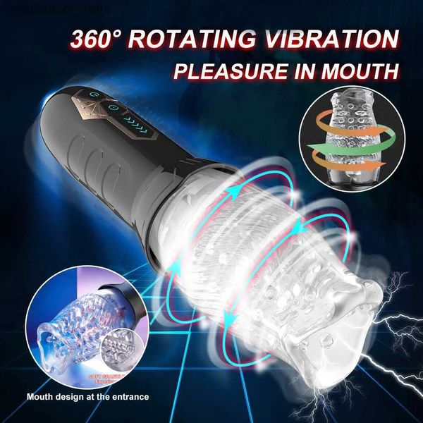 Andere Gesundheit Schönheitspunkte Automatische elektrische 360 rotierende saugende männliche blowjob kolben masturbator cup vagina echte orale Vibratorspielzeug für Erwachsene Männer l49