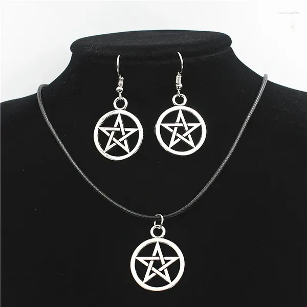 Ketten modische schwarze Butler Halskette Original Schmuck Set Pentagramm Anhänger heidnische Gebetsperlen okkulte satanische Hexe Amulett