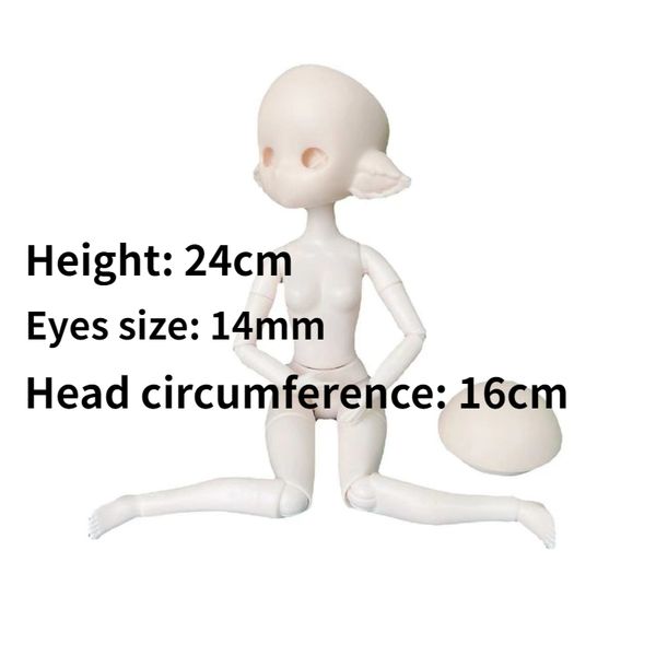 24 cm Elf Puppe Open Head 1/6 BJD Doll Make -up Puppe DIY Handgemachte Puppen Kinder Spielzeugmädchenpuppe