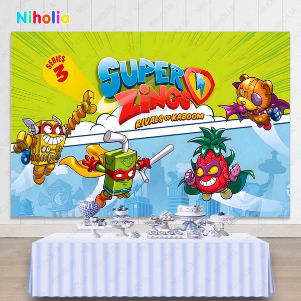 Super Zings Photography Beddrop for Boy Birthday Party Lightning Game Theme Backgrod Photozone Studio Banner Aderens