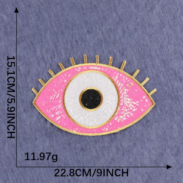 Big Size Evil Eye Bordado Patches Apliques de lanteia