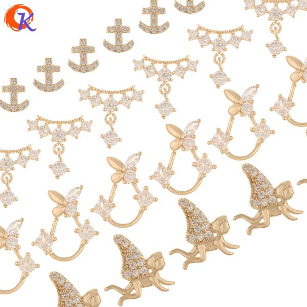 Decalcomanie design cordiale 50pcs Accessori per gioielli/produzione fai -da -te/placcatura in oro autentica/RISULTAZIONI DELL'INCOLI/UNCHIO/FINACCIO CUBICO