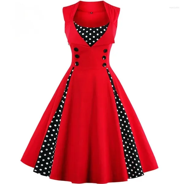Повседневные платья плюс размер 4xl 5xl Женский халат ретро винтажные платья 50 -х годов 60 -х
